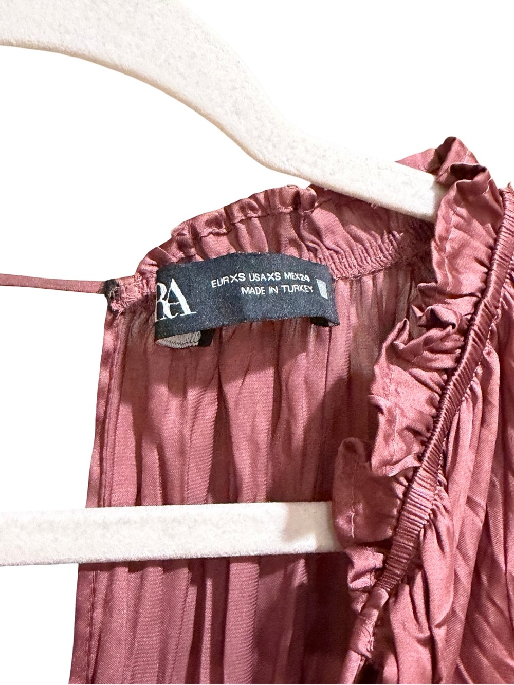 ✨ Zara Satin Effect Cutout Midi Dress Plum Purple Size XS Elegant Slip Dress - Picture 11 of 13